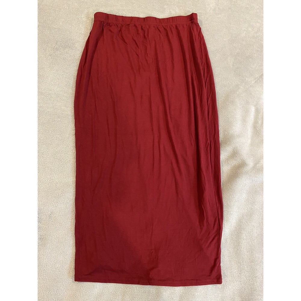 NWT Women's Basic Jersey Midaxi Skirt Berry Red Us12 Size 12 New